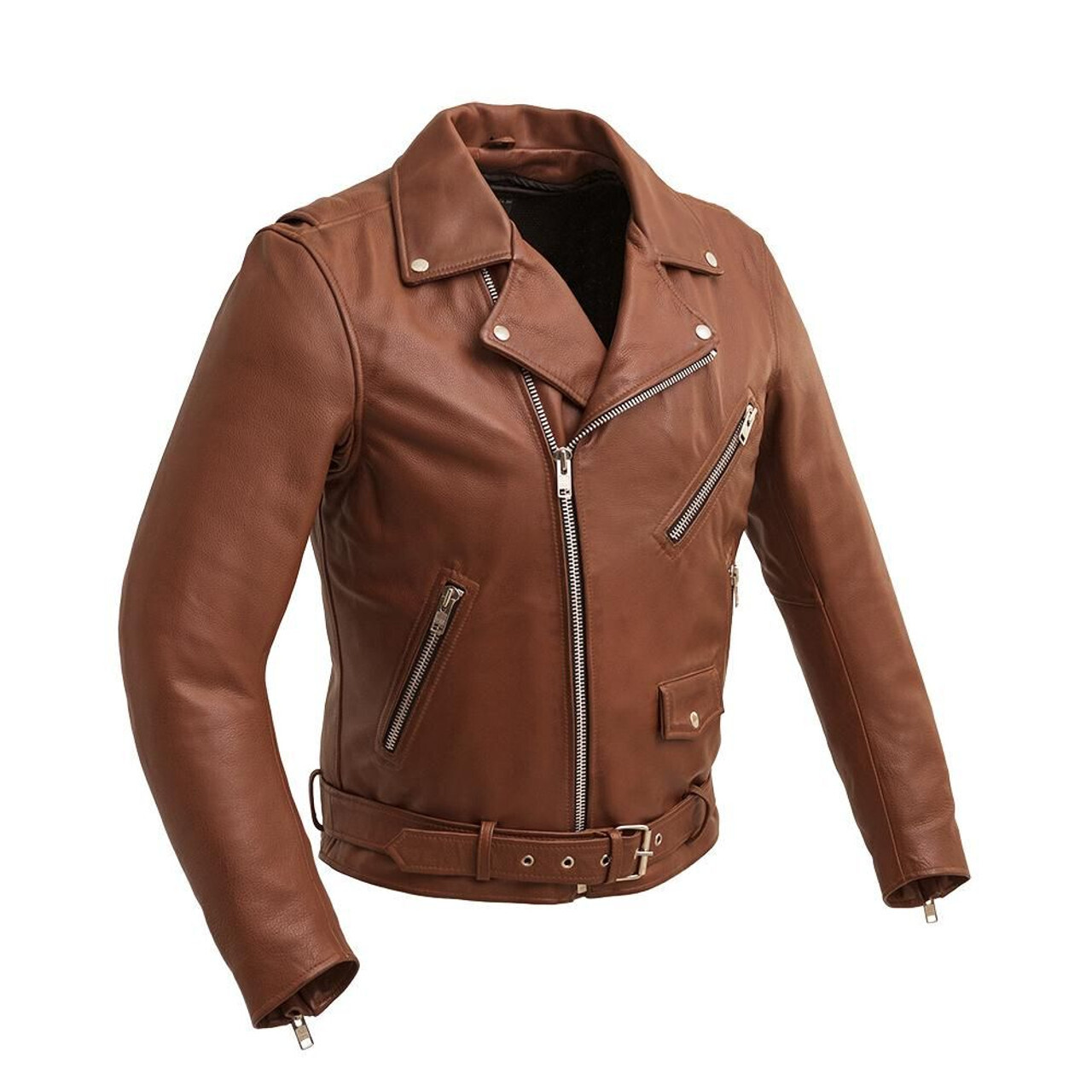 Fillmore Motorcycle Leather Jacket WHISKEY