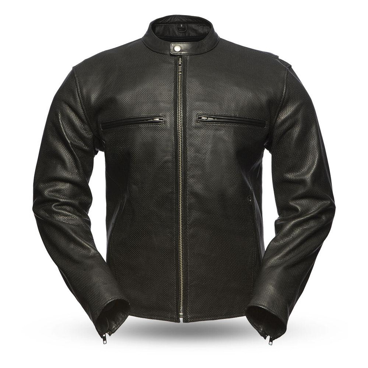 TURBINE - MEN'S MOTORCYCLE PERFORATED LEATHER JACKET
