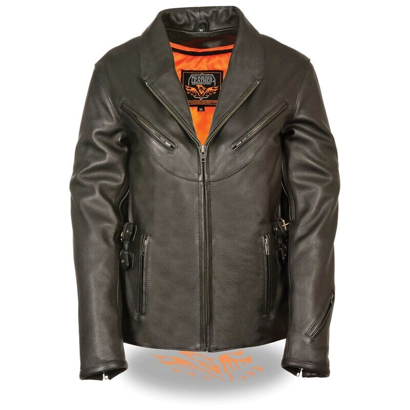 Women’s Updated Vented Jacket w/ Side Buckles
Brand : Milwaukee Leather