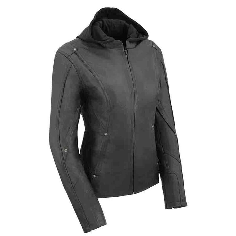 Women Black 3/4 Hooded Leather Jacket with Side Stetch Fit
Brand : Milwaukee Leather