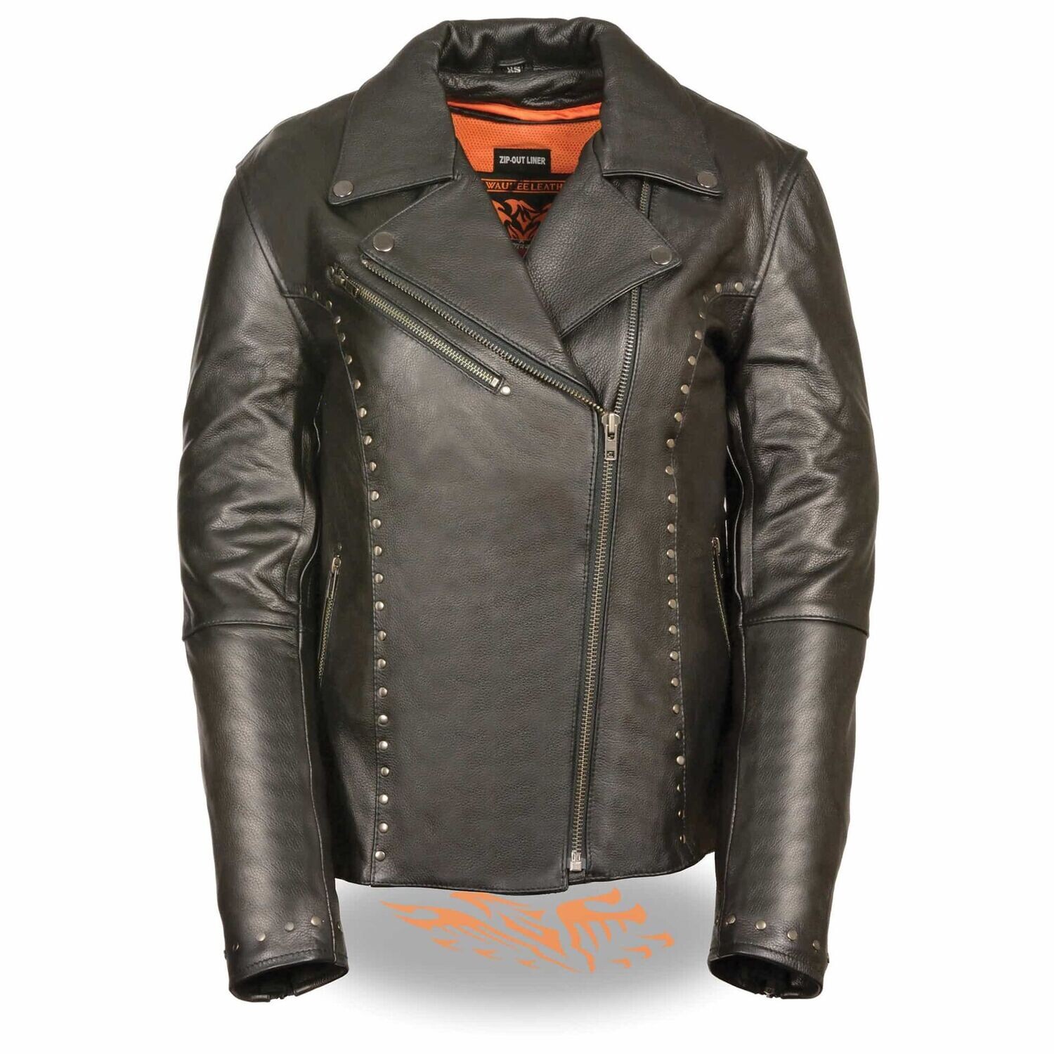 Women’s Classic M/C Jacket w/ Rivet Detailing
Brand : Milwaukee Leather