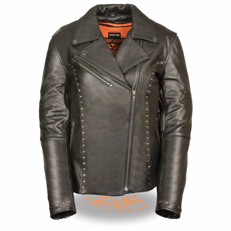 Women’s Classic M/C Jacket w/ Rivet Detailing
Brand : Milwaukee Leather