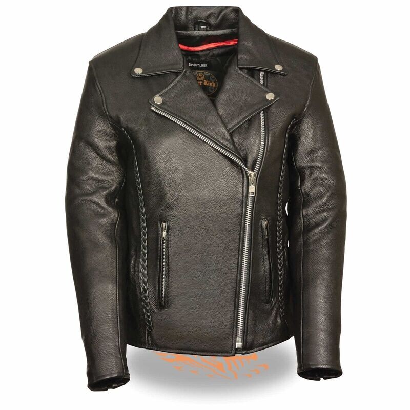 Women’s Jacket w/ Braid & Stud Back Detailing
Brand : Milwaukee Leather