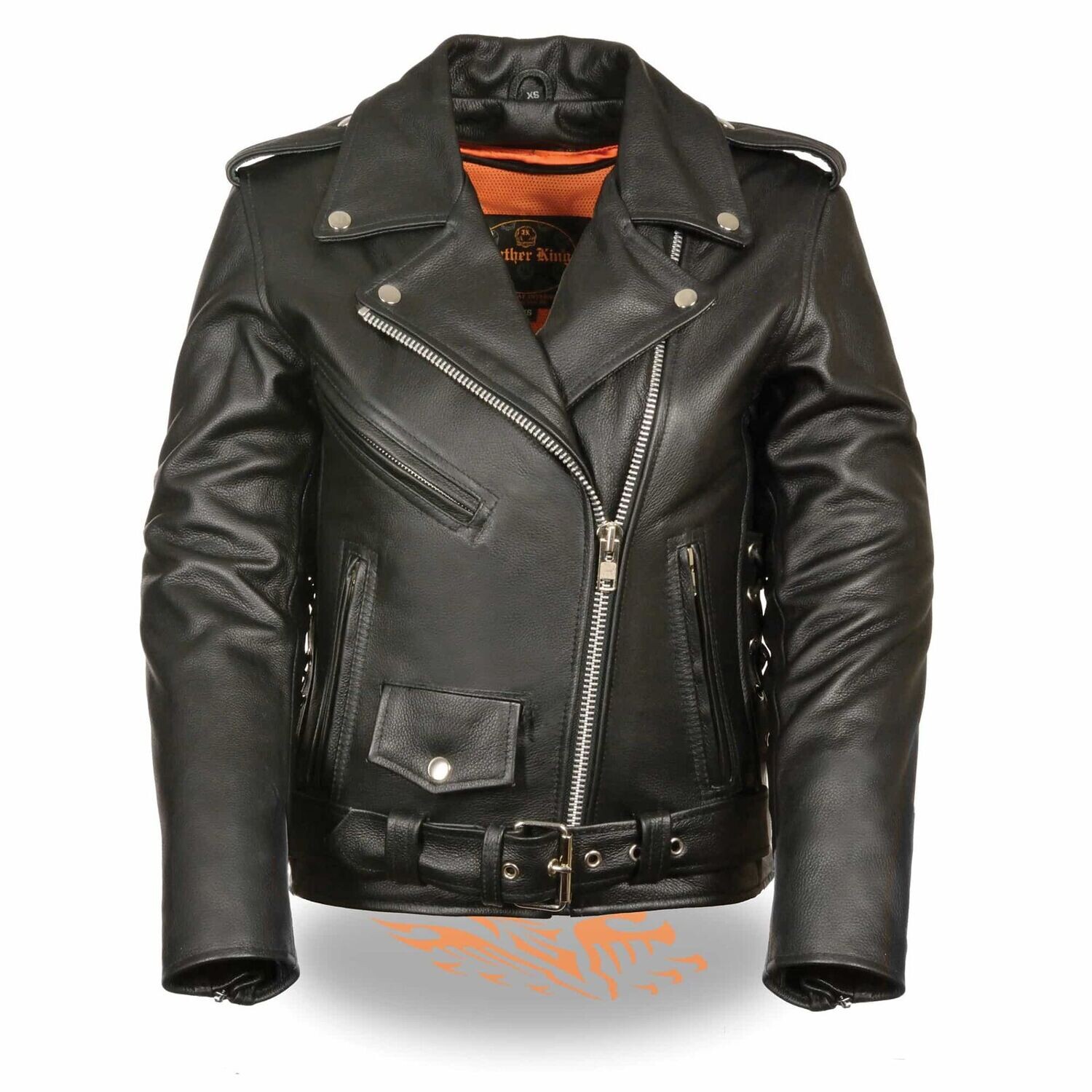 Women’s Full Length Side Lace Leather Police Jacket
Brand : Milwaukee Leather
