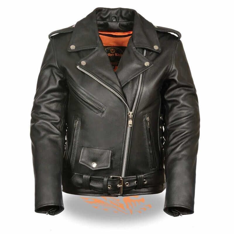 Women’s Full Length Side Lace Leather Police Jacket
Brand : Milwaukee Leather