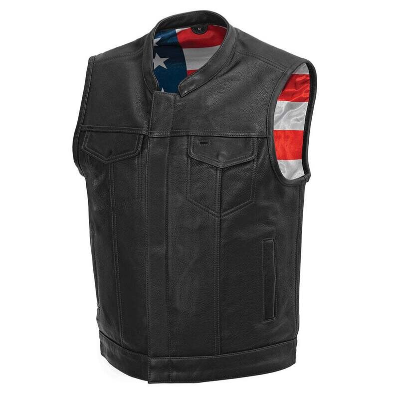 Born Free (Black Stitch) Motorcycle Leather Vest