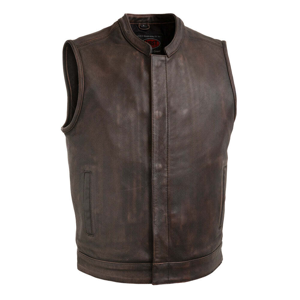 Top Rocker (Copper) Motorcycle Leather Vest