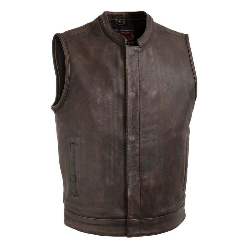 Top Rocker (Copper) Motorcycle Leather Vest