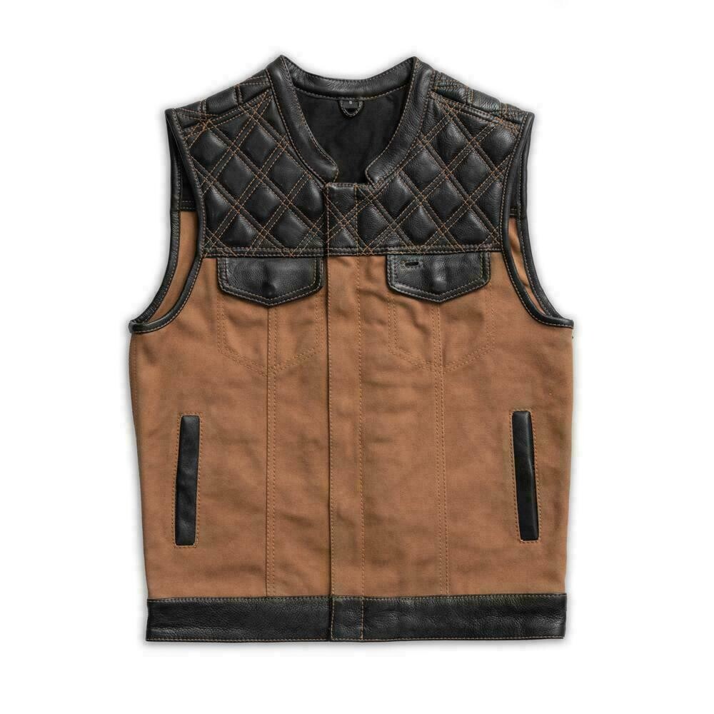 Hunt Club - Motorcycle Leather Canvas Vest