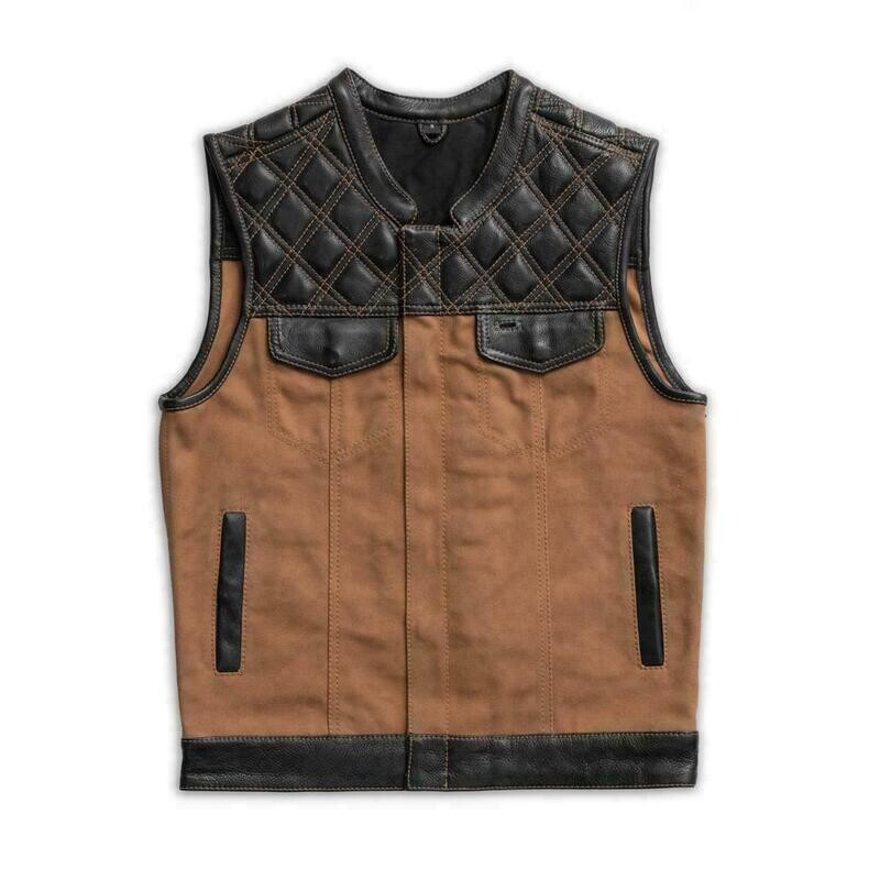 Hunt Club - Motorcycle Leather Canvas Vest
