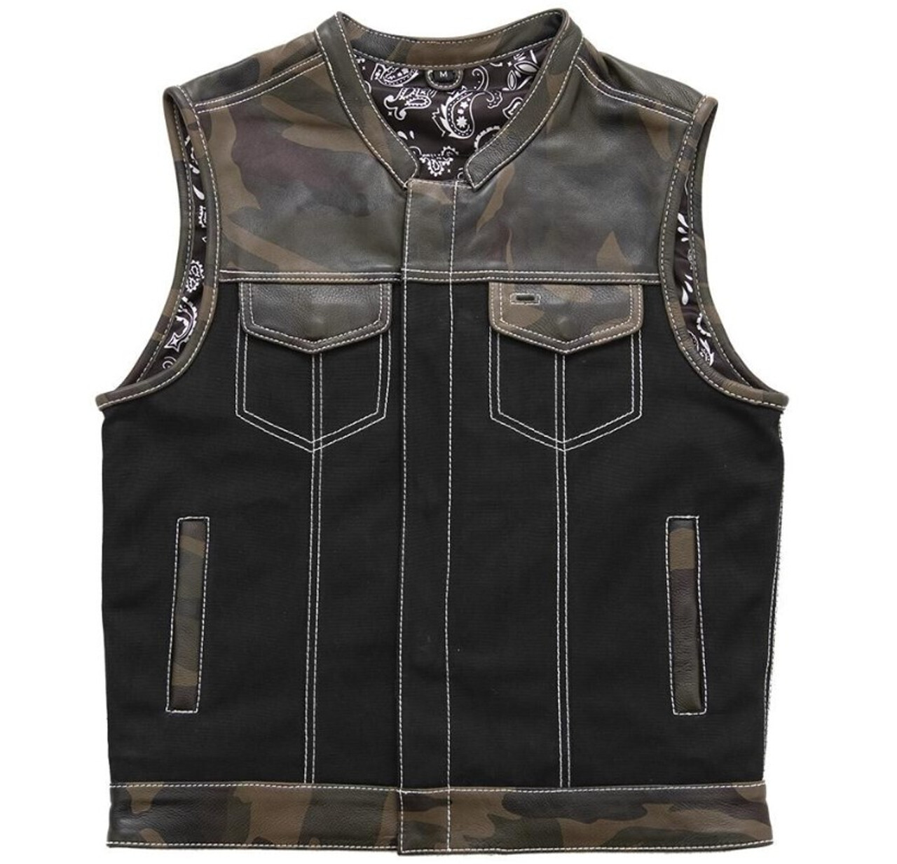 Infantry - Motorcycle Leather Canvas Vest