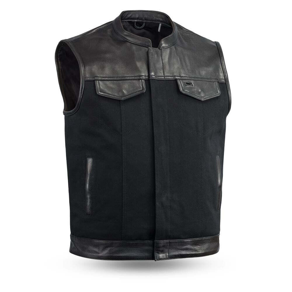 49/51 Vest - Motorcycle Leather Canvas Vest