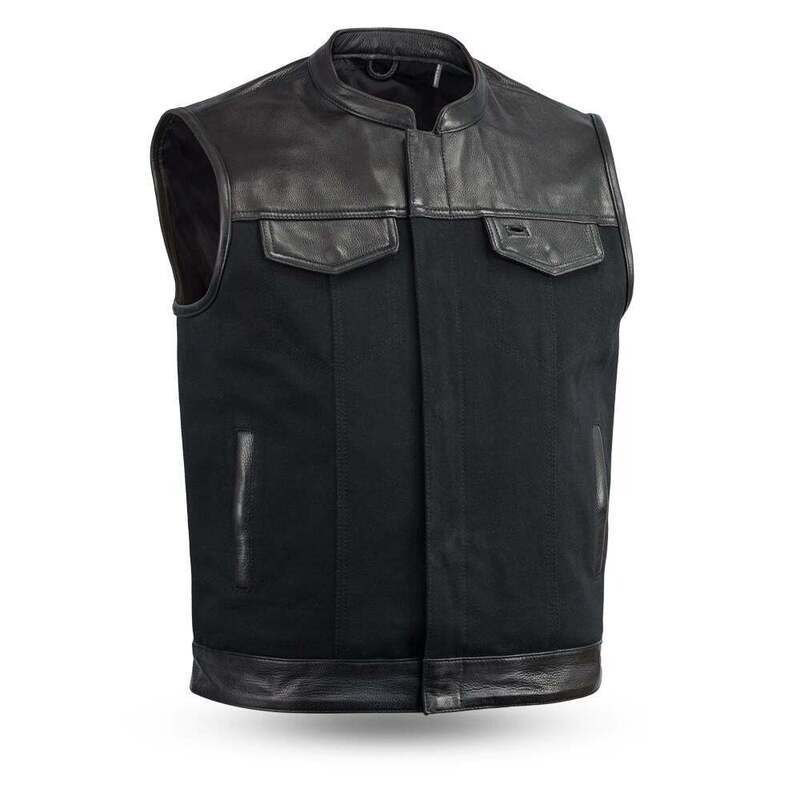 49/51 Vest - Motorcycle Leather Canvas Vest