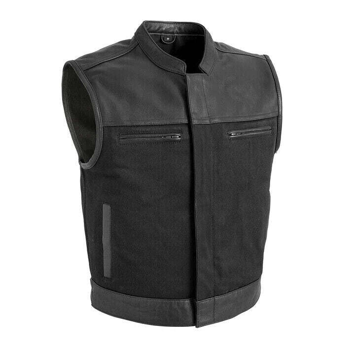 Lowrider - Motorcycle Leather/Twill Vest