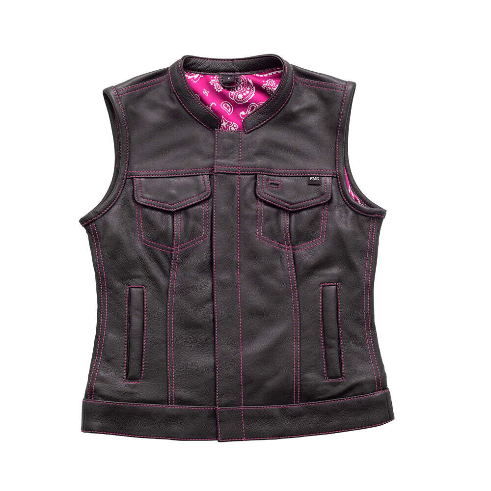 Jessica Pink - Motorcycle Leather Vest (Limited Edition)