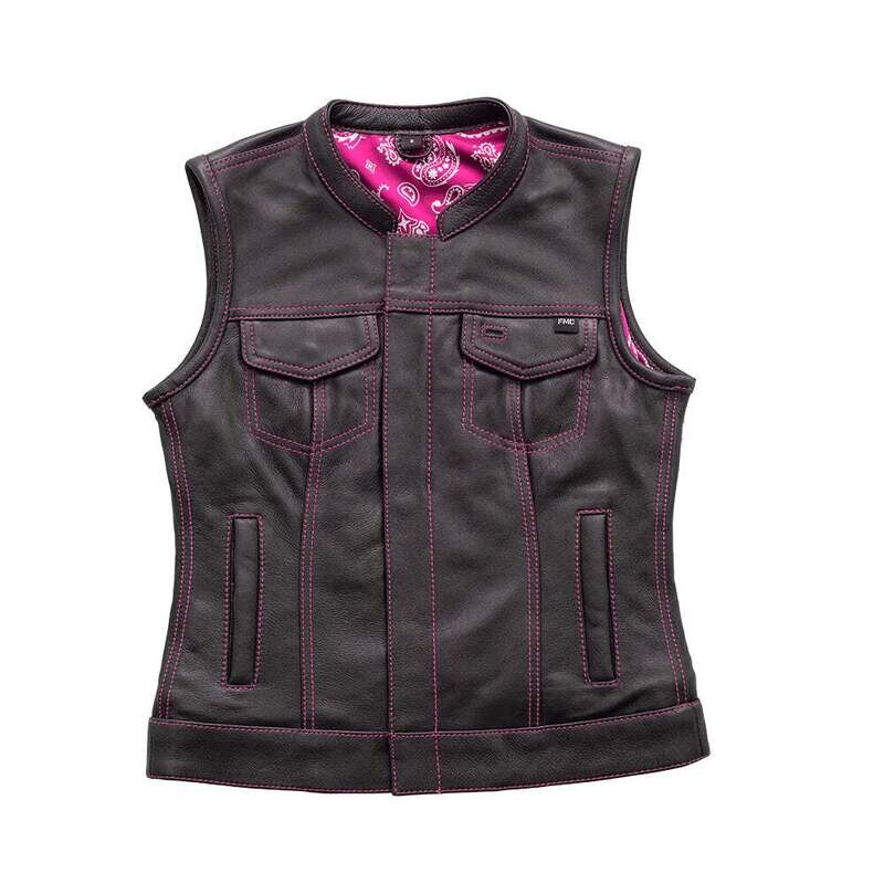 Jessica Pink - Motorcycle Leather Vest (Limited Edition)