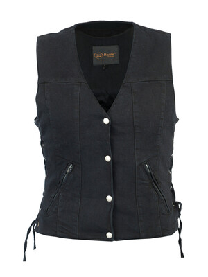 DM906BK WOMEN'S SINGLE BACK PANEL CONCEALED CARRY DENIM VEST