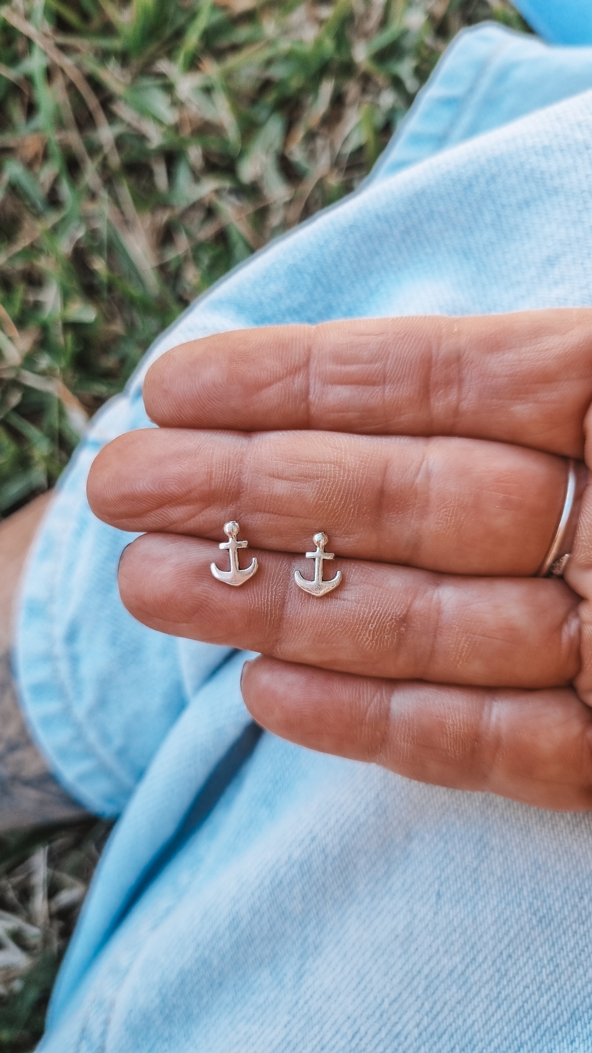 Brinco Âncora prata 925