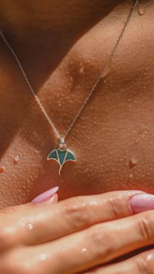 Colar Arraia Verde-Turquesa · Prata 925