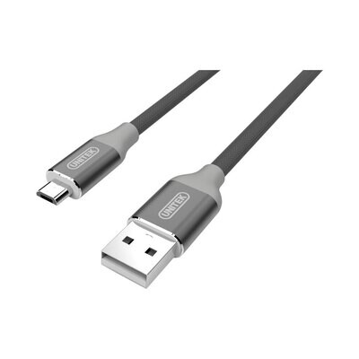 UNITEK 1M USB2.0 TO MICRO USB NYLON BRAIDED CABLE - SPACE GREY