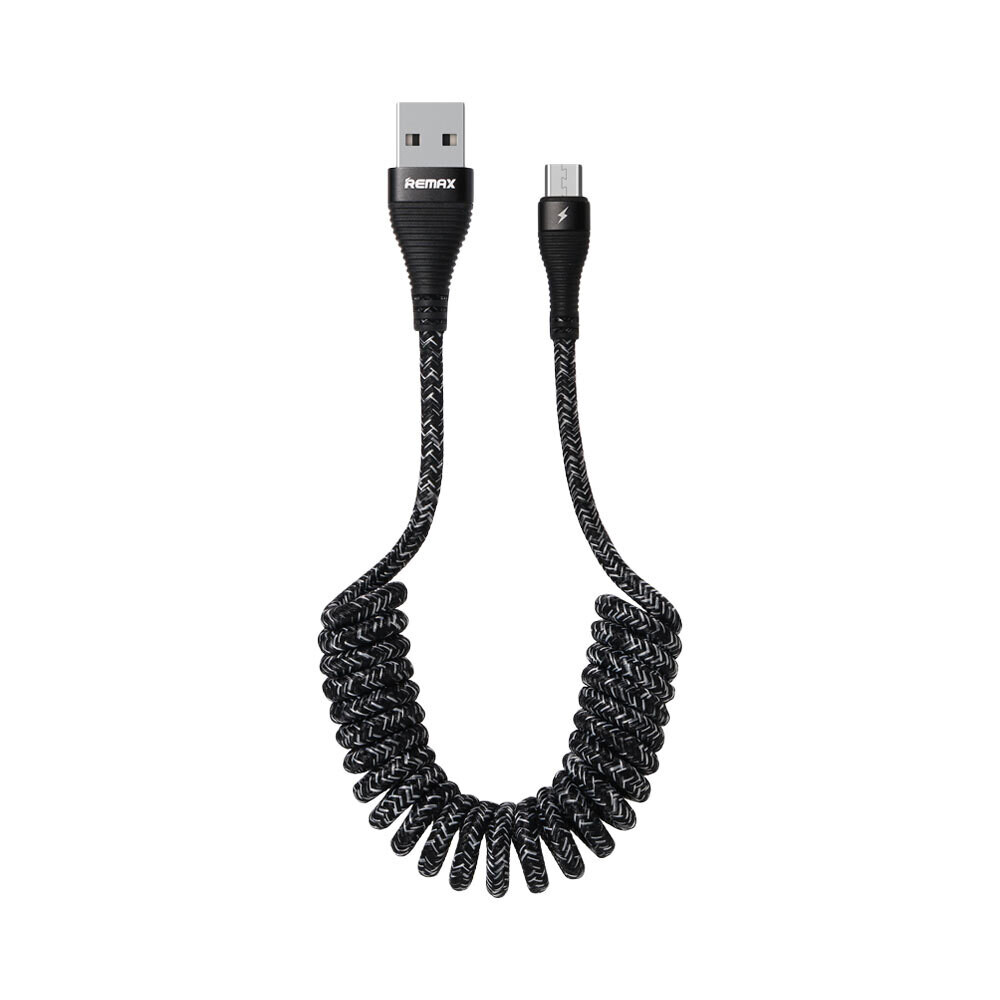 REMAX COILED 12-40CM USB TO MICRO-B CABLE - BLACK