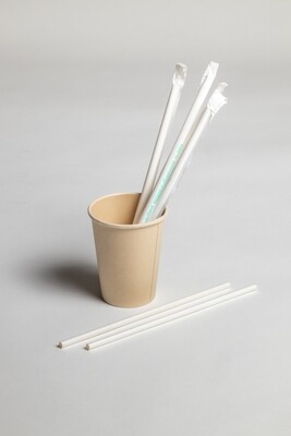 Individually Wrapped Dye Free  Wheat Paper Straw in Paper(250 pcs) per bag