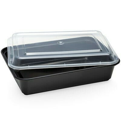 38 oz Rectangle Take Out Container With Lids -150 pc Set