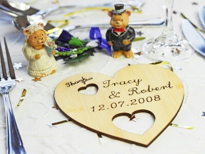 Personalised Wooden Heart Wedding Favour - Wedding Range