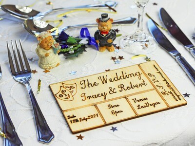 Personalised Wooden Wedding Invitation Ticket - Wedding Range