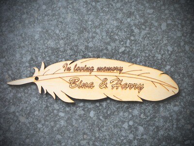 Personalised Wooden Memory Feather 