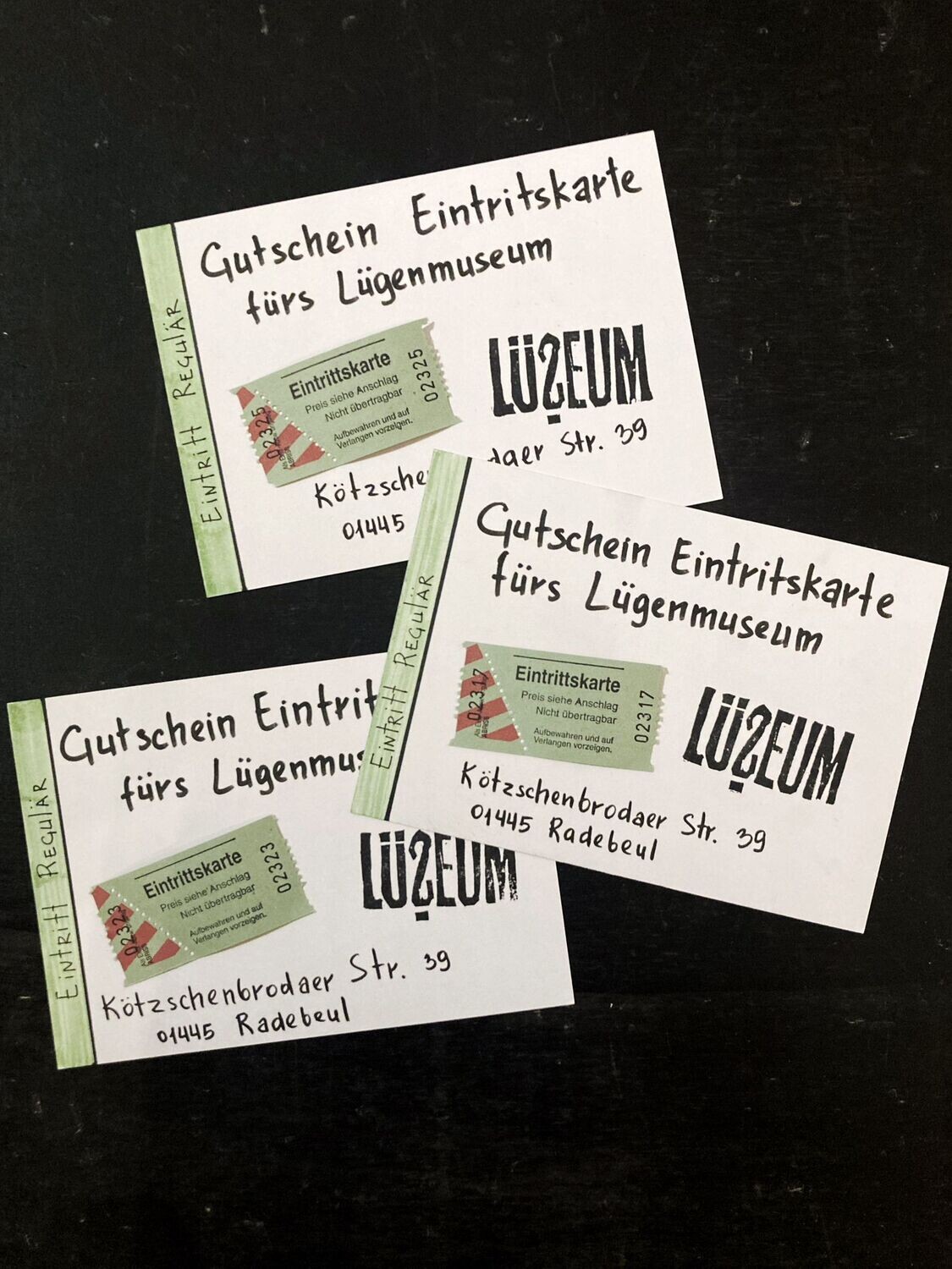 Gutschein/Eintrittskarte für das Lügenmuseum