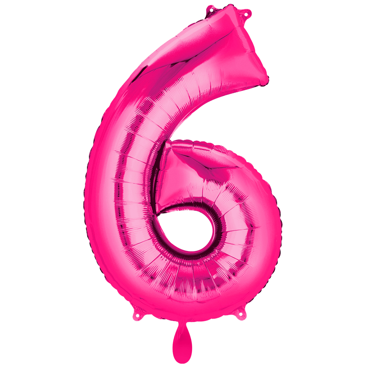 Folienballon XXL "Zahl 6 in Pink" - 86 cm - gefüllt