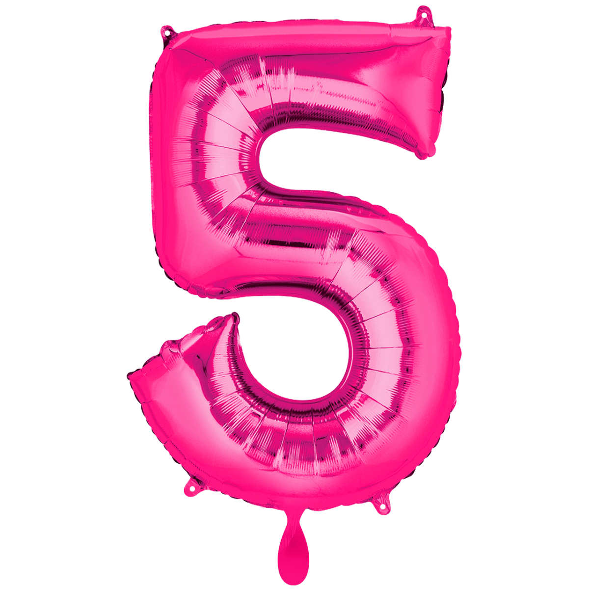 Folienballon XXL "Zahl 5 Pink" - 86 cm - gefüllt