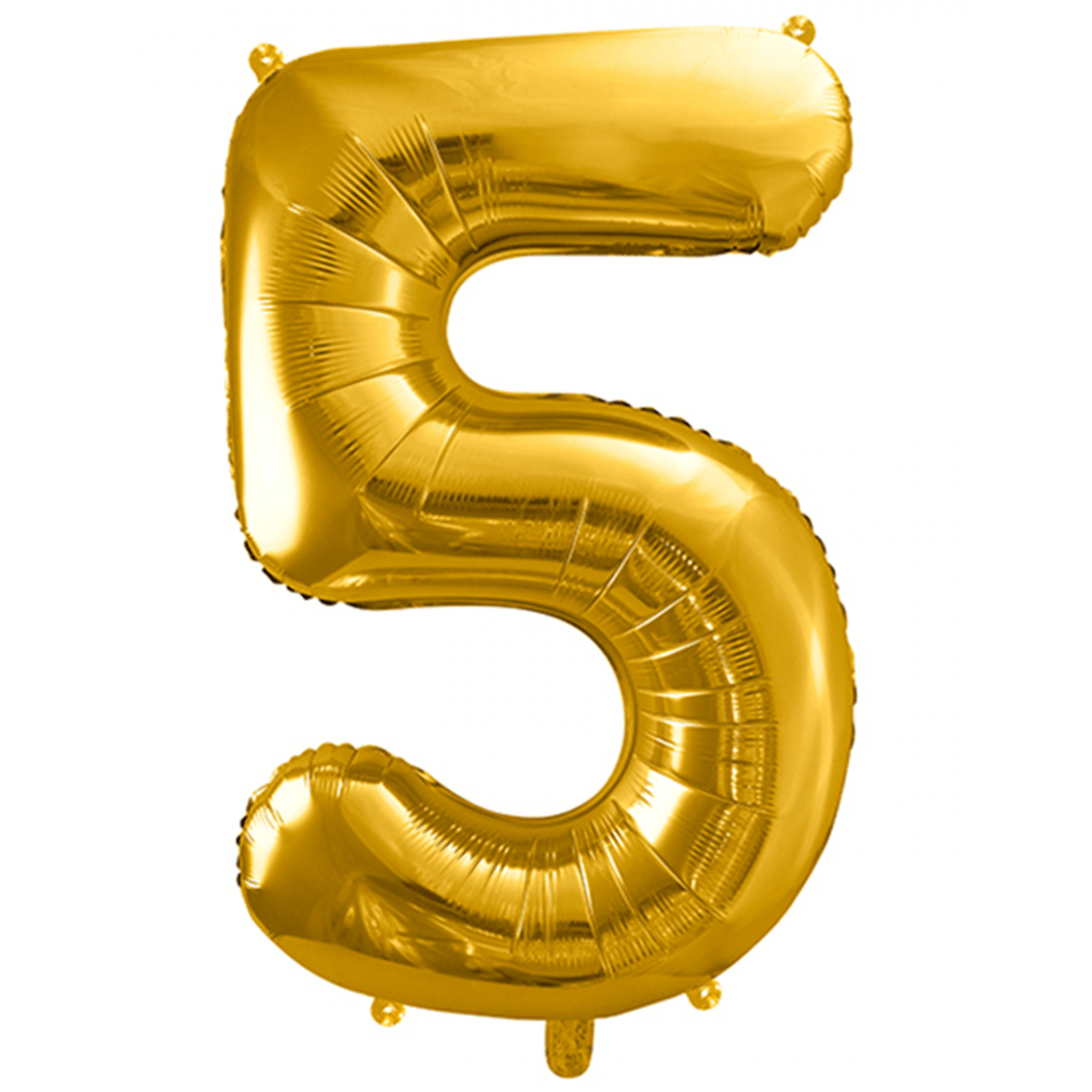 Folienballon XXL "Zahl 5 Gold" - 86 cm - gefüllt