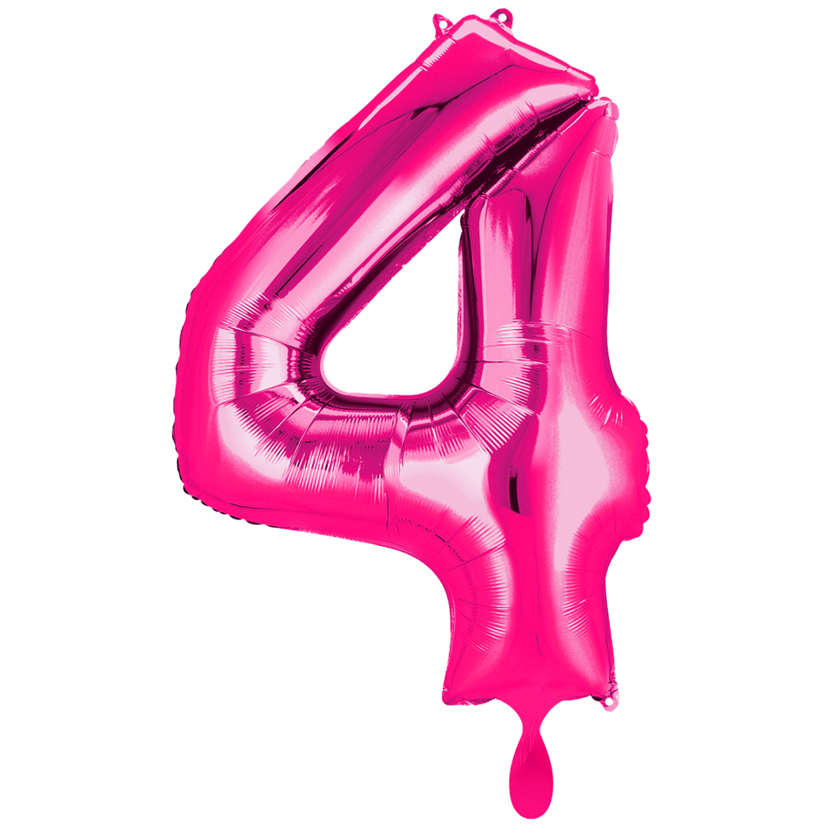Folienballon XXL "Zahl 4 Pink" - 86 cm - gefüllt