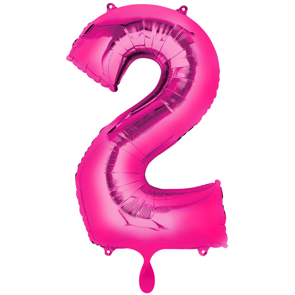 Folienballon XXL "Zahl 2 in Pink" - 86 cm - gefüllt