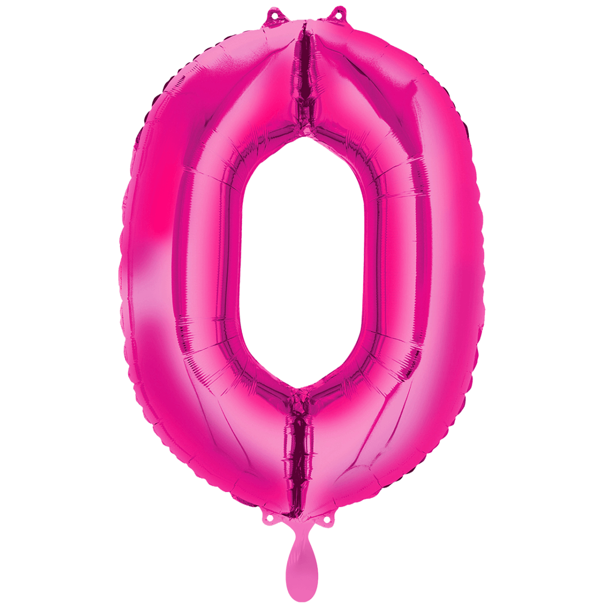 Folienballon XXL "Zahl 0 in Pink" - 86 cm - gefüllt