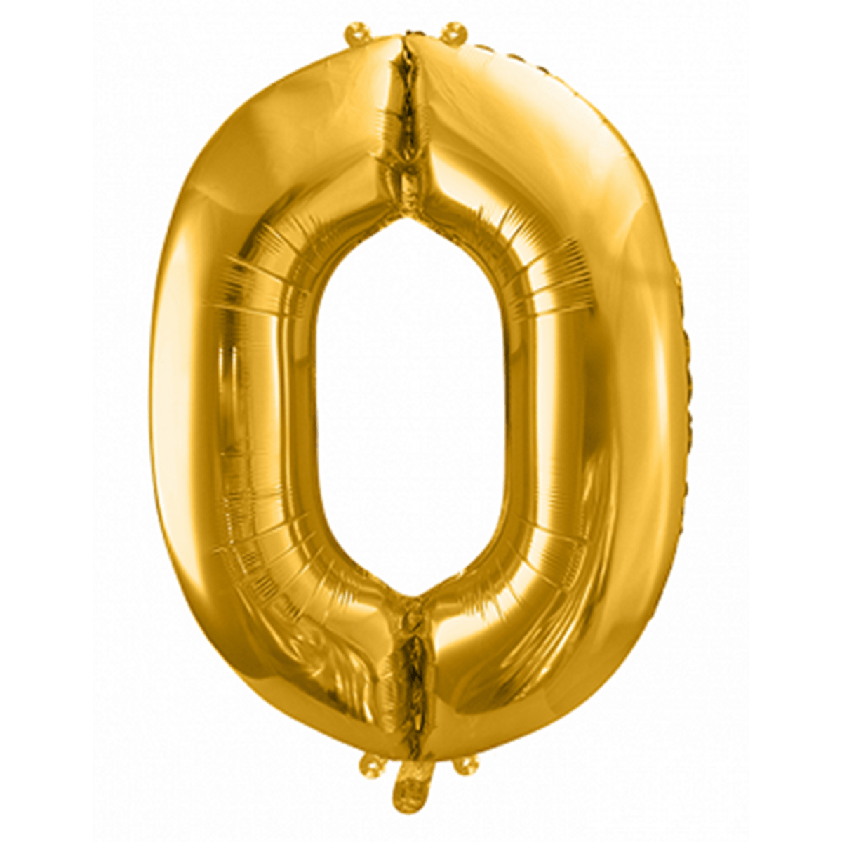 Folienballon XXL "Zahl 0 Gold" - 86 cm - gefüllt