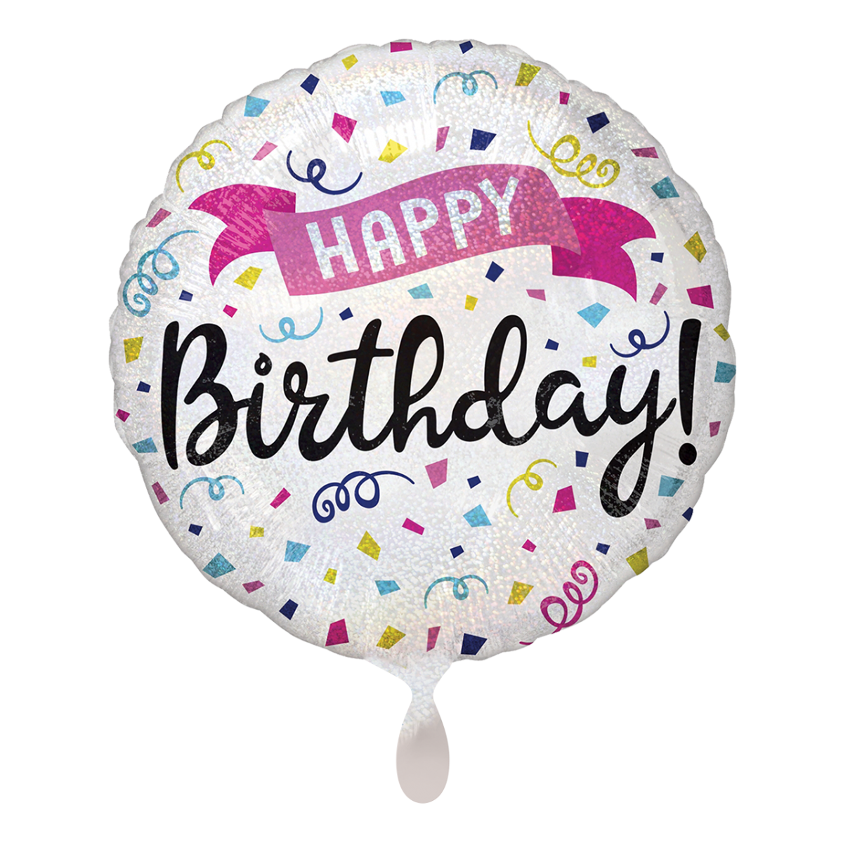 Folienballon "Happy Birthday Sparkle Banner" - 45 cm - gefüllt