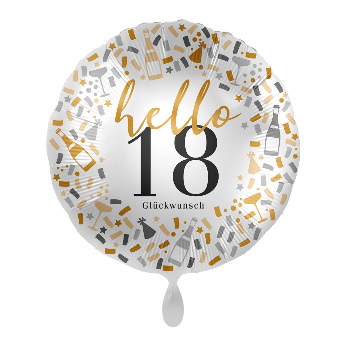 Folienballon "Hello 18" - 43 cm - gefüllt