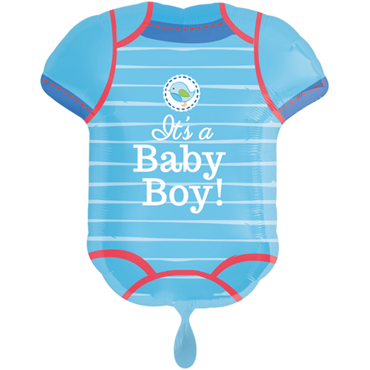 Folienballon XL "It's a Baby Boy Strampler" - 55 cm x 60 cm - gefüllt