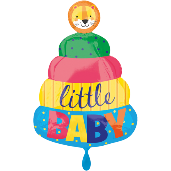 Folienballon XL "Baby Stacking Toy" - 50 cm - gefüllt