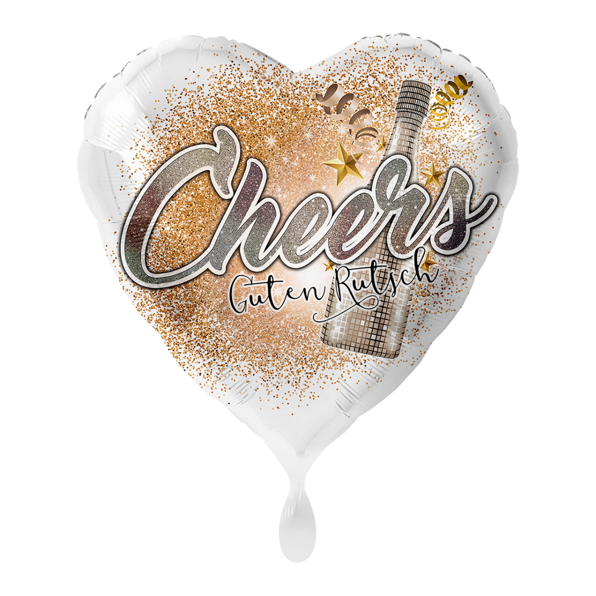 Folienballon "Cheers Guten Rutsch" - 43 cm - gefüllt