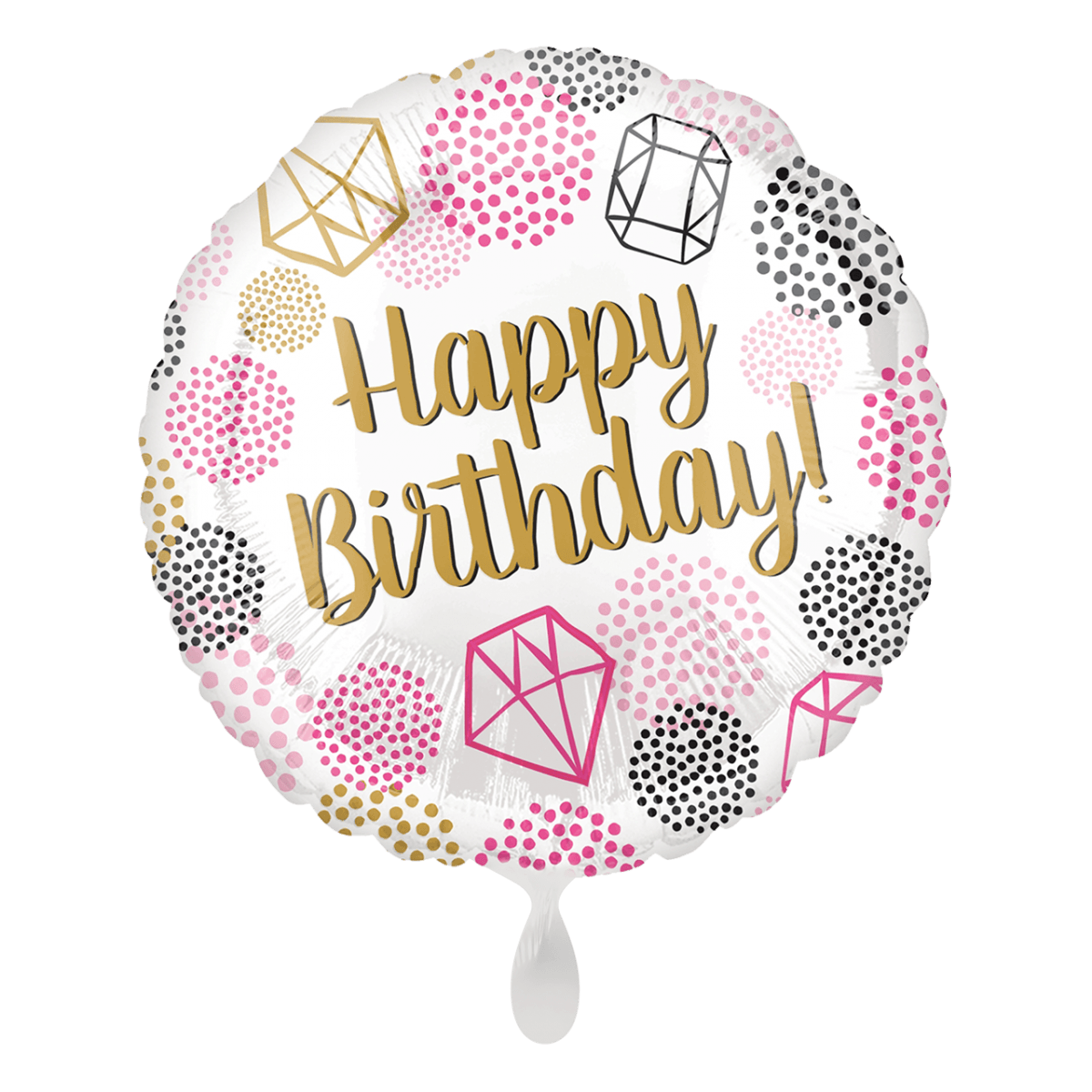 Folienballon "Happy Birthday Gems" - 45 cm - gefüllt