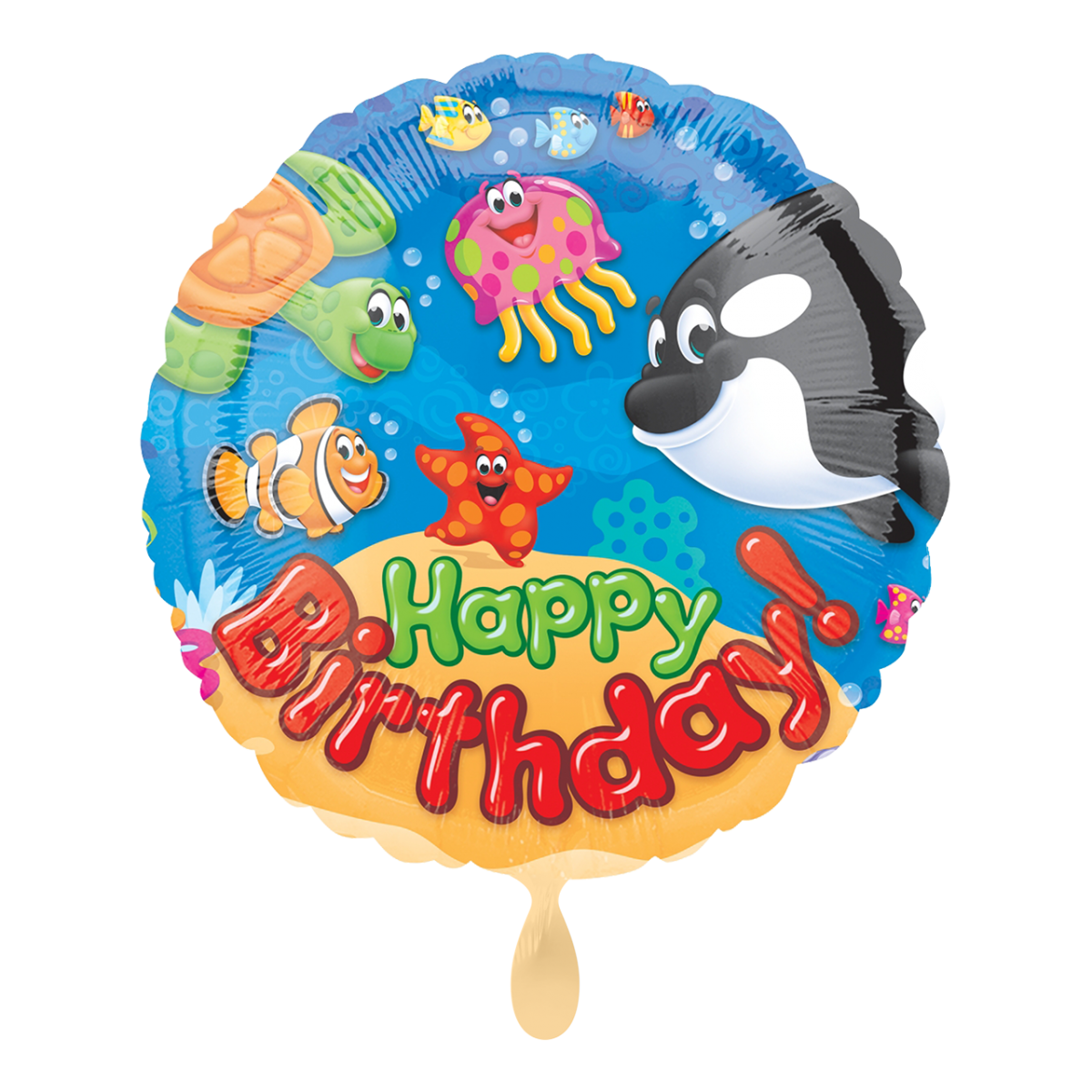 Folienballon "Happy Birthday Sea Buddies" - 45 cm - gefüllt