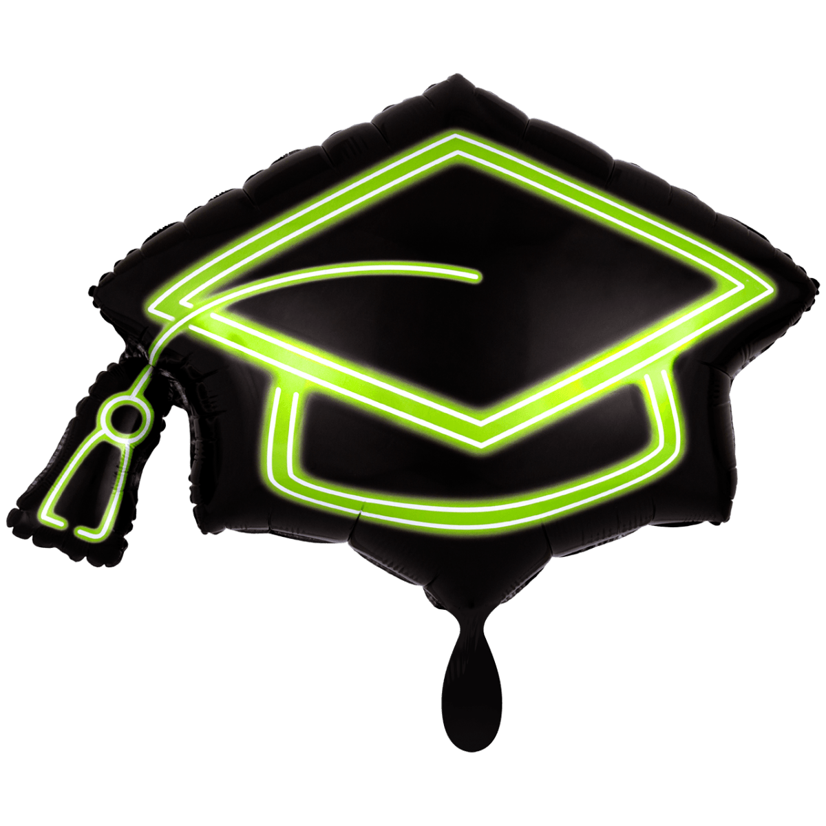 Folienballon XXL "Graduation Cap Neon" - 78 cm - gefüllt