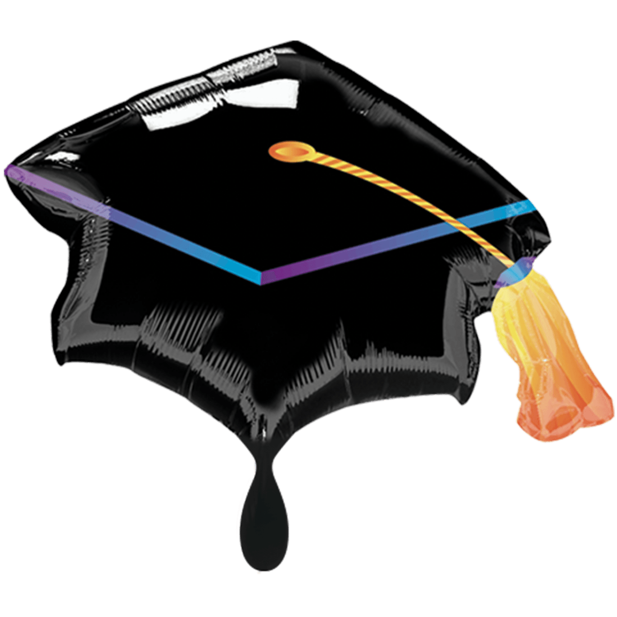 Folienballon XXL "Graduation Cap Black" - 79 cm - gefüllt