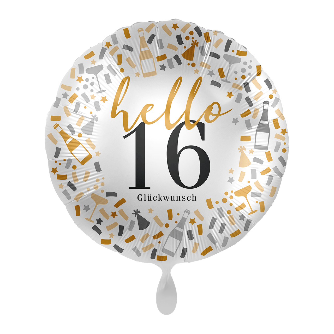 Folienballon "Hello 16" - 43 cm - gefüllt
