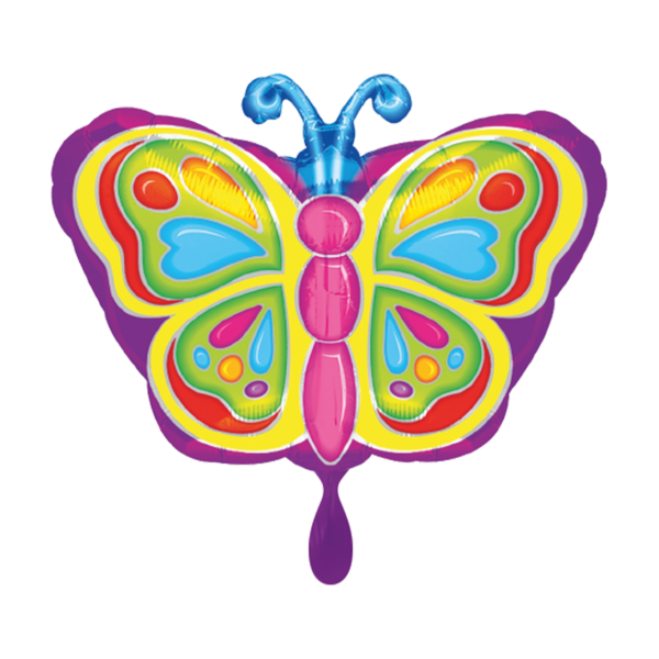 Folienballon "Bright Butterfly" - 50 cm - gefüllt