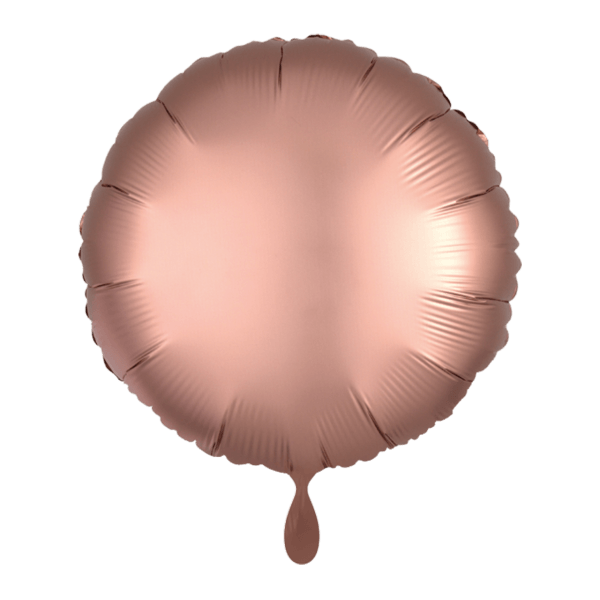 Folienballon Rund "Roségold Satin" - 43 cm - gefüllt